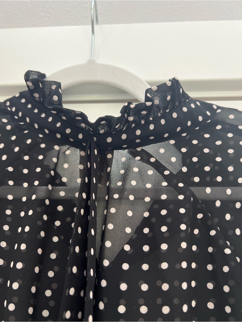 Ann Klein Polka Dot Long Sleeve Midi Dress - Black/White size 16 - Picture 5 of 12